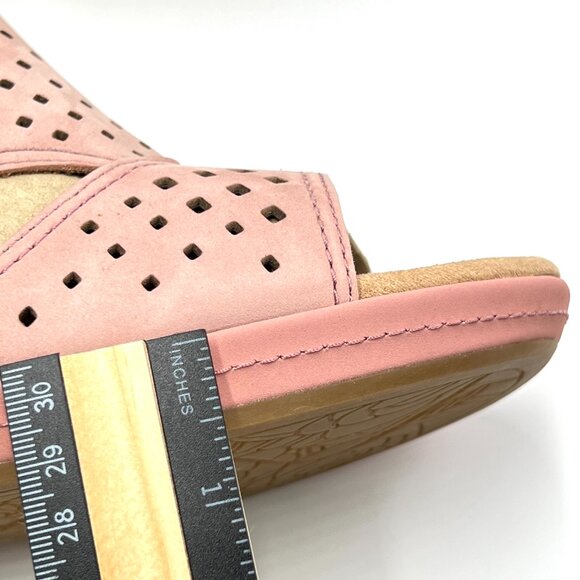 9.5W 9.5 WIDE WIDTH Cobb Hill Womens Janna Pink Leather Wedges Sandals Shoes - Picture 13 of 15